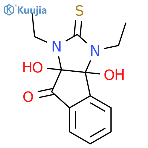 <br>1,3-diethyl-3a,8a-dihydroxy-2-thioxo-2,3,3a,8a-tetrahydroindeno[1,2-d]imida zol-8(1H)-one structure