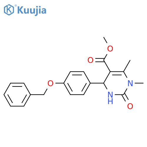 methyl 4-4-(benzyloxy)phenyl-1,6-dimethyl-2-oxo-1,2,3,4-tetrahydropyrimidine-5-carboxylate structure