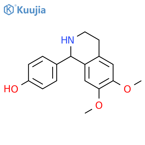 4-(6,7-dimethoxy-1,2,3,4-tetrahydroisoquinolin-1-yl)phenol structure