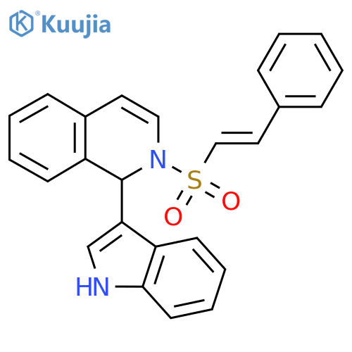 1-(1H-indol-3-yl)-2-(E)-2-phenylethenesulfonyl-1,2-dihydroisoquinoline structure