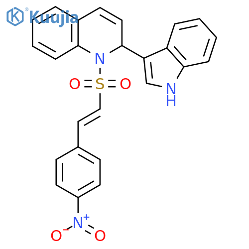 2-(1H-indol-3-yl)-1-[(E)-2-(4-nitrophenyl)ethenyl]sulfonyl-2H-quinoline structure