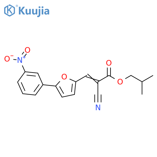 2-methylpropyl (2E)-2-cyano-3-5-(3-nitrophenyl)furan-2-ylprop-2-enoate structure
