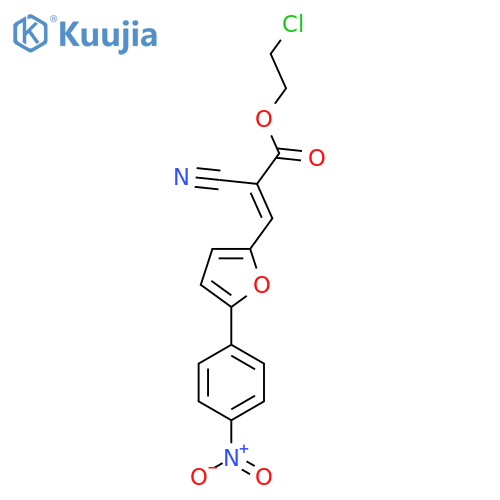 2-chloroethyl (2E)-2-cyano-3-5-(4-nitrophenyl)furan-2-ylprop-2-enoate structure
