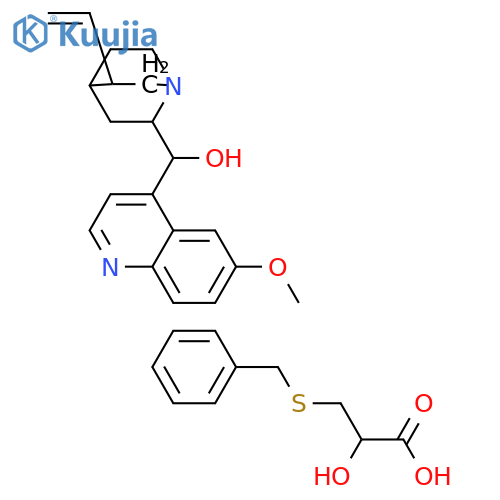 2-Hydroxy-3-mercaptopropanoic acid; (S)-form, S-Benzyl, quinine salt structure
