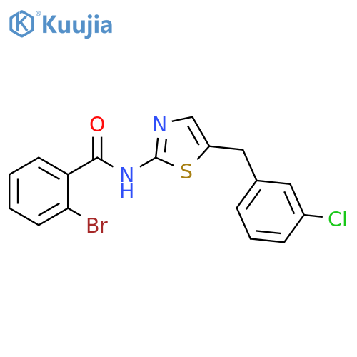 2-bromo-N-{5-(3-chlorophenyl)methyl-1,3-thiazol-2-yl}benzamide structure