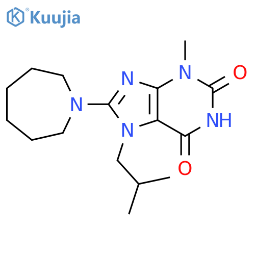 8-(azepan-1-yl)-3-methyl-7-(2-methylpropyl)-2,3,6,7-tetrahydro-1H-purine-2,6-dione structure