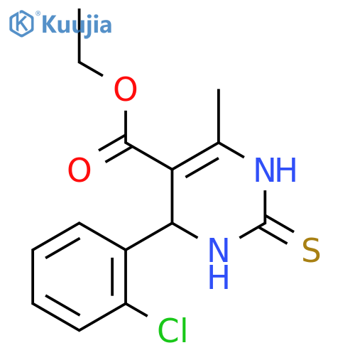 ethyl 4-(2-chlorophenyl)-6-methyl-2-sulfanylidene-1,2,3,4-tetrahydropyrimidine-5-carboxylate structure