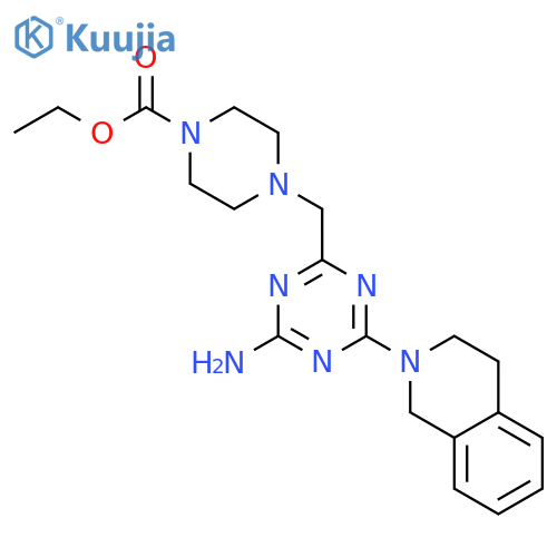 1-Piperazinecarboxylicacid,4-[[4-amino-6-(3,4-dihydro-2(1H)-isoquinolinyl)-1,3,5-triazin-2-yl]methyl]-,ethyl ester structure