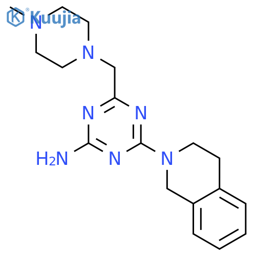 1,3,5-Triazin-2-amine,4-(3,4-dihydro-2(1H)-isoquinolinyl)-6-[(4-methyl-1-piperazinyl)methyl]- structure