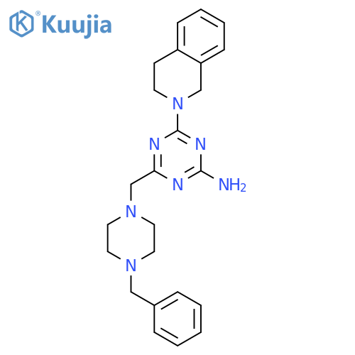 1,3,5-Triazin-2-amine,4-(3,4-dihydro-2(1H)-isoquinolinyl)-6-[[4-(phenylmethyl)-1-piperazinyl]methyl]- structure