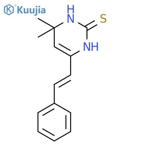 2(1H)-Pyrimidinethione, 3,4-dihydro-4,4-dimethyl-6-(2-phenylethenyl)- structure
