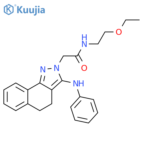 2H-Benz[g]indazole-2-acetamide,N-(2-ethoxyethyl)-4,5-dihydro-3-(phenylamino)- structure