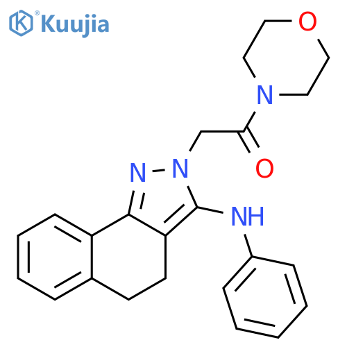 Ethanone,2-[4,5-dihydro-3-(phenylamino)-2H-benz[g]indazol-2-yl]-1-(4-morpholinyl)- structure