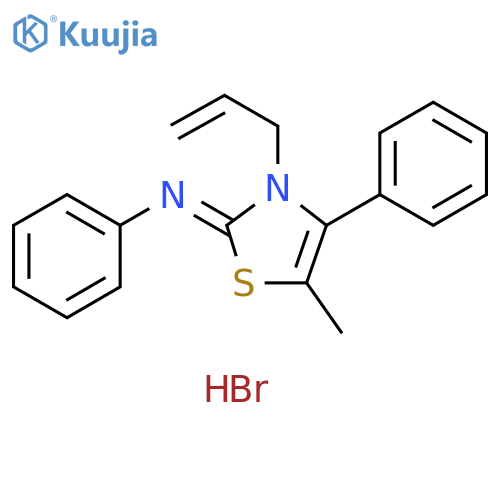 5-methyl-4-phenyl-2-(phenylamino)-3-(prop-2-en-1-yl)-1,3-thiazol-3-ium bromide structure