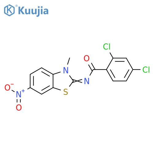 2,4-dichloro-N-[(2E)-3-methyl-6-nitro-2,3-dihydro-1,3-benzothiazol-2-ylidene]benzamide structure