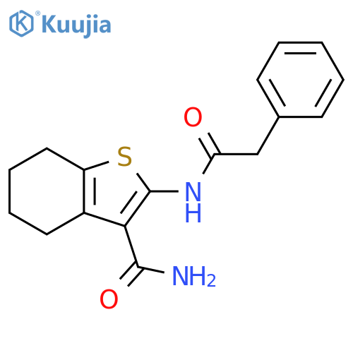 2-[(phenylacetyl)amino]-4,5,6,7-tetrahydro-1-benzothiophene-3-carboxamide structure