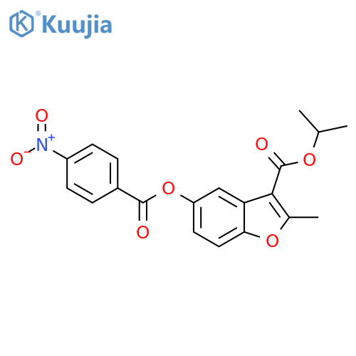 propan-2-yl 2-methyl-5-(4-nitrobenzoyloxy)-1-benzofuran-3-carboxylate structure