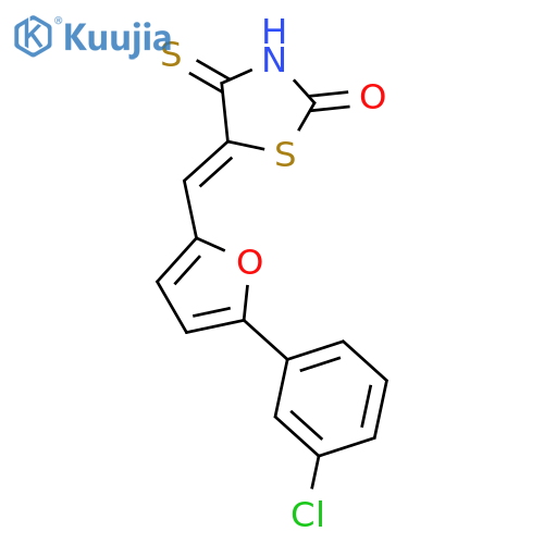 2-Thiazolidinone, 5-[[5-(3-chlorophenyl)-2-furanyl]methylene]-4-thioxo- structure
