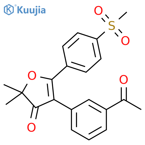 3(2H)-Furanone,4-(3-acetylphenyl)-2,2-dimethyl-5-[4-(methylsulfonyl)phenyl]- structure
