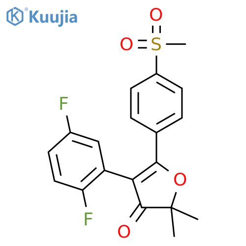 4-(2,5-difluorophenyl)-2,2-dimethyl-5-(4-(methylsulfonyl)phenyl)furan-3(2H)-one structure