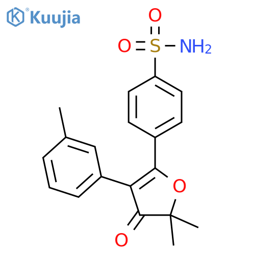 4-(5,5-dimethyl-4-oxo-3-m-tolyl-4,5-dihydrofuran-2-yl)benzenesulfonamide structure