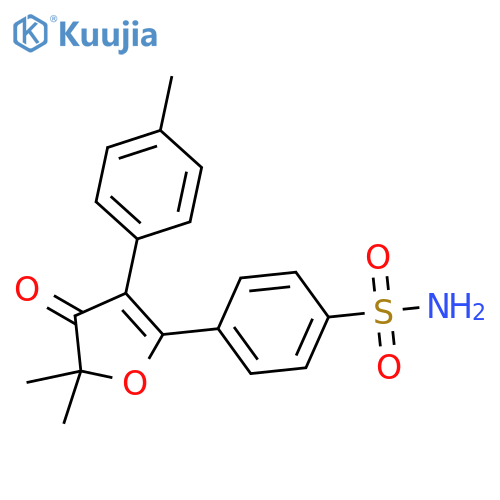 4-(5,5-dimethyl-4-oxo-3-p-tolyl-4,5-dihydrofuran-2-yl)benzenesulfonamide structure