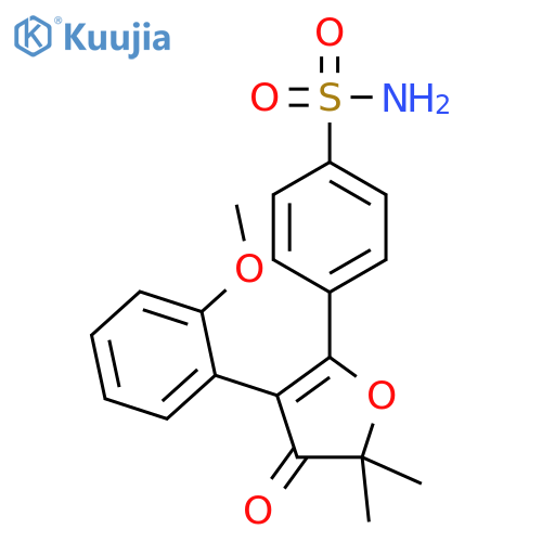4-(3-(2-methoxyphenyl)-5,5-dimethyl-4-oxo-4,5-dihydrofuran-2-yl)benzenesulfonamide structure