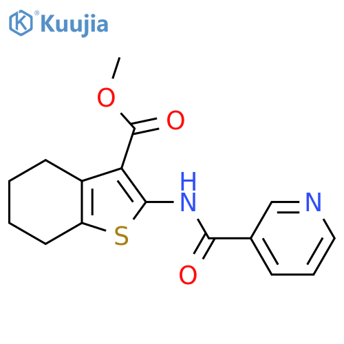 methyl 2-(pyridine-3-amido)-4,5,6,7-tetrahydro-1-benzothiophene-3-carboxylate structure
