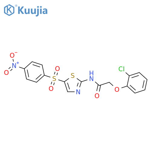 2-(2-chlorophenoxy)-N-[5-(4-nitrophenyl)sulfonyl-1,3-thiazol-2-yl]acetamide structure