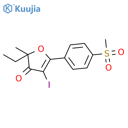 3(2H)-Furanone, 2-ethyl-4-iodo-2-methyl-5-[4-(methylsulfonyl)phenyl]- structure