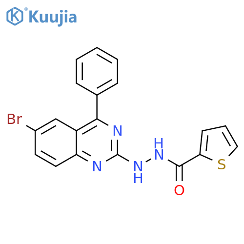 N'-(6-bromo-4-phenylquinazolin-2-yl)thiophene-2-carbohydrazide structure