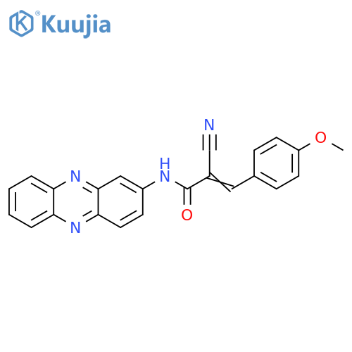 2-Cyano-3-(4-methoxyphenyl)-N-2-phenazinyl-2-propenamide structure