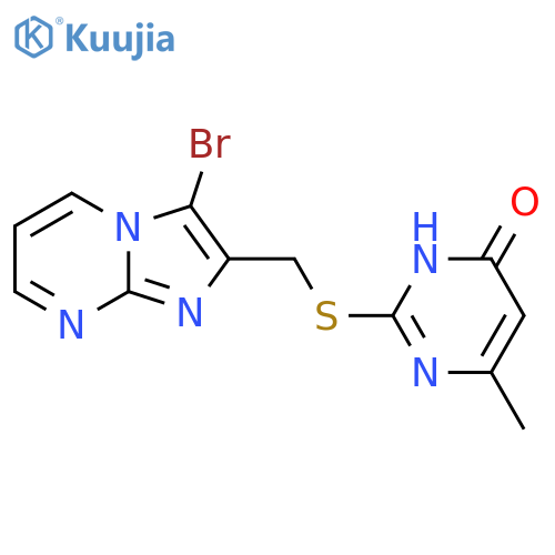 2-({3-bromoimidazo1,2-apyrimidin-2-yl}methyl)sulfanyl-6-methylpyrimidin-4-ol structure