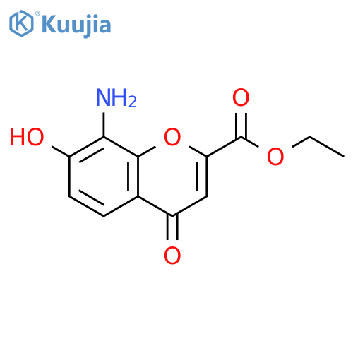 4H-1-Benzopyran-2-carboxylic acid, 8-amino-7-hydroxy-4-oxo-, ethyl ester structure