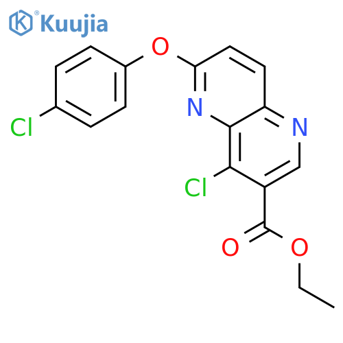 1,5-Naphthyridine-3-carboxylicacid, 4-chloro-6-(4-chlorophenoxy)-, ethyl ester structure