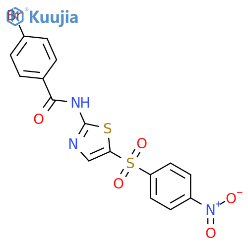 4-bromo-N-5-(4-nitrobenzenesulfonyl)-1,3-thiazol-2-ylbenzamide structure