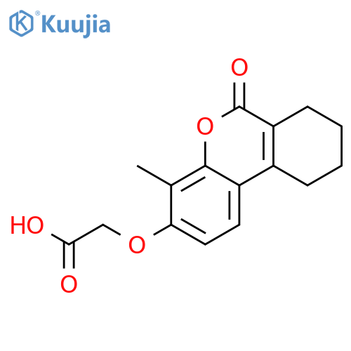 (4-Methyl-6-oxo-7,8,9,10-tetrahydro-6H-benzocchromen-3-yl)oxyacetic acid structure