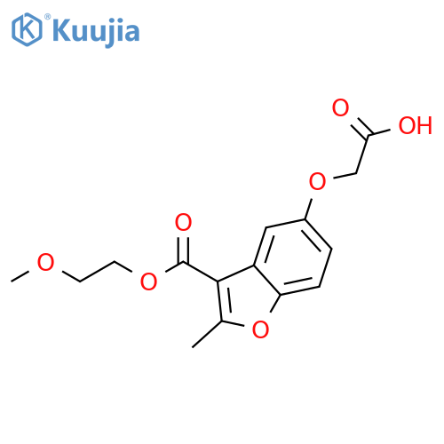 2-({3-(2-methoxyethoxy)carbonyl-2-methyl-1-benzofuran-5-yl}oxy)acetic acid structure