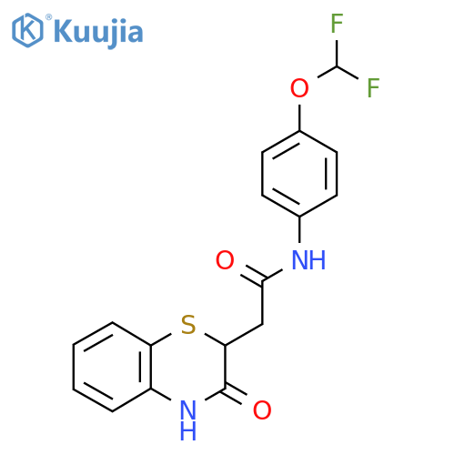 N-4-(difluoromethoxy)phenyl-2-(3-oxo-3,4-dihydro-2H-1,4-benzothiazin-2-yl)acetamide structure