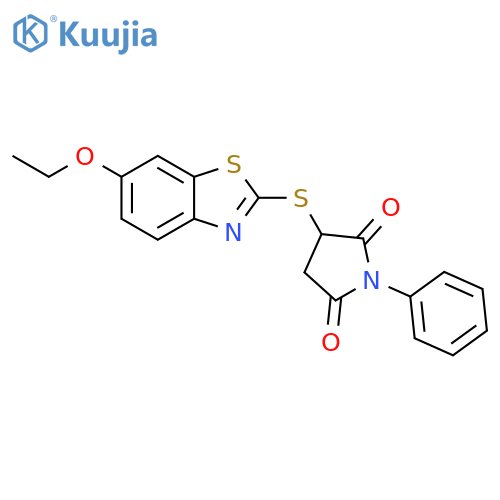 3-(6-ethoxy-1,3-benzothiazol-2-yl)sulfanyl-1-phenylpyrrolidine-2,5-dione structure
