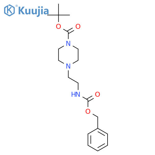 tert-Butyl 4-(2-(((benzyloxy)carbonyl)-amino)ethyl)piperazine-1-carboxylate structure