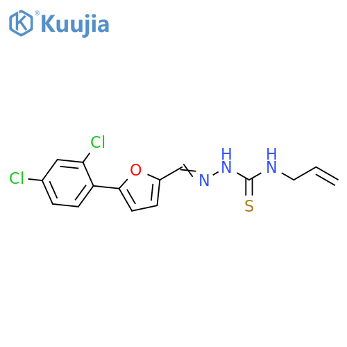 (E)-N-allyl-2-((5-(2,4-dichlorophenyl)furan-2-yl)methylene)hydrazine-1-carbothioamide structure