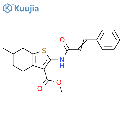 methyl 6-methyl-2-(2E)-3-phenylprop-2-enamido-4,5,6,7-tetrahydro-1-benzothiophene-3-carboxylate structure