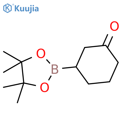 3-(Tetramethyl-1,3,2-dioxaborolan-2-yl)cyclohexan-1-one structure