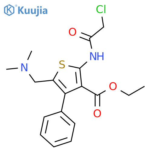 Ethyl 2-[(2-chloroacetyl)amino]-5-[(dimethylamino)methyl]-4-phenyl-3-thiophenecarboxylate structure