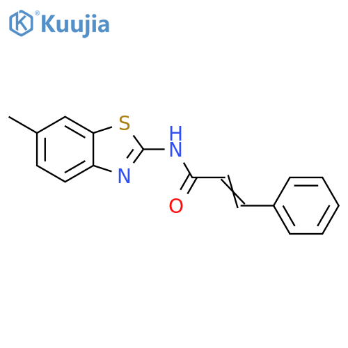 (2E)-N-(2E)-6-methyl-2,3-dihydro-1,3-benzothiazol-2-ylidene-3-phenylprop-2-enamide structure