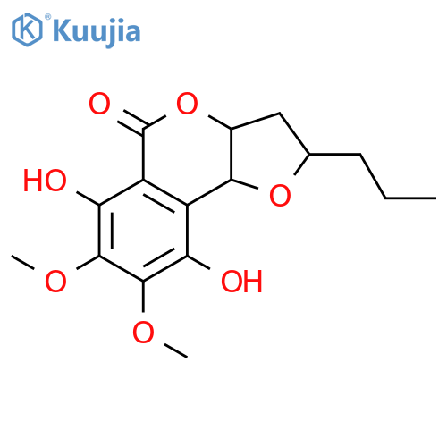 6,9-dihydroxy-7,8-dimethoxy-2-propyl-2,3,3a,9b-tetrahydro-furo[3,2-c]isochromen-5-one structure
