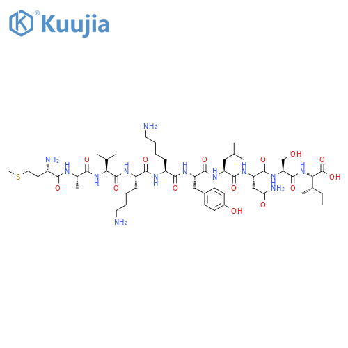 L-Isoleucine,L-methionyl-L-alanyl-L-valyl-L-lysyl-L-lysyl-L-tyrosyl-L-leucyl-L-asparaginyl-L-seryl- structure