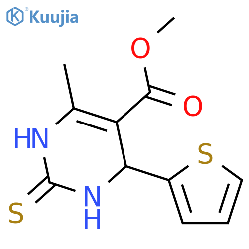 <br>6-Methyl-4-thiophen-2-yl-2-thioxo-1,2,3,4-tetrahydro-pyrimidine-5-carboxyli c acid methyl ester structure