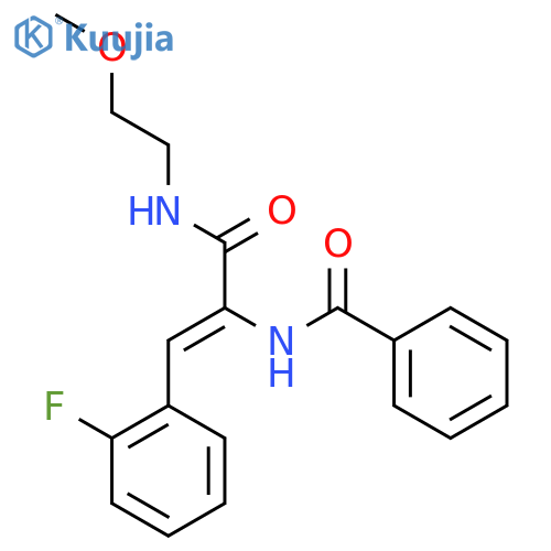 3-(2-fluorophenyl)-N-(2-methoxyethyl)-2-(phenylformamido)prop-2-enamide structure